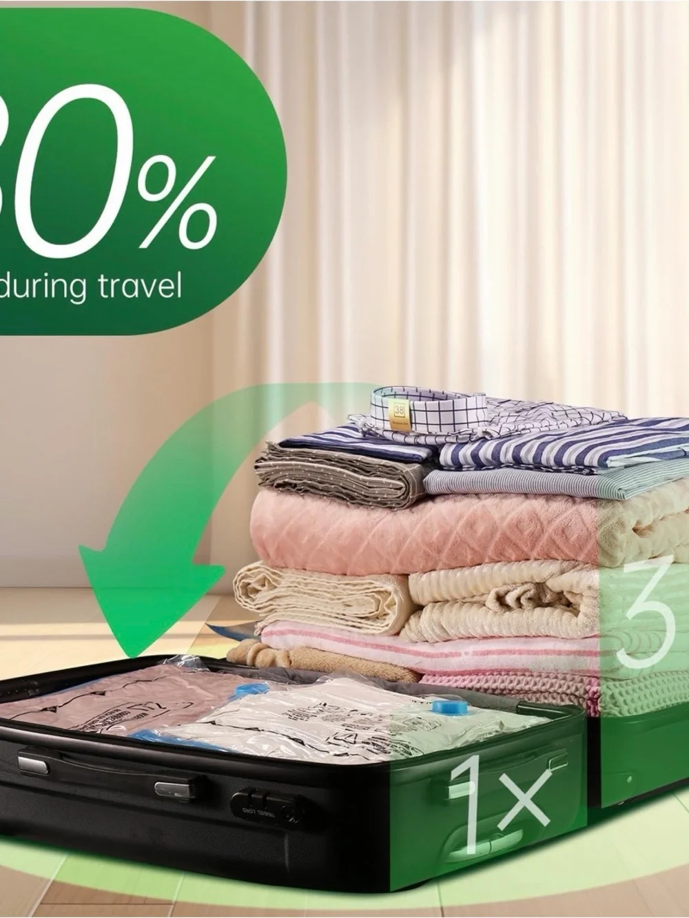 BRODI Travel Essentials Vacuum Space Saver Bags - 10 Multi Sized Bags